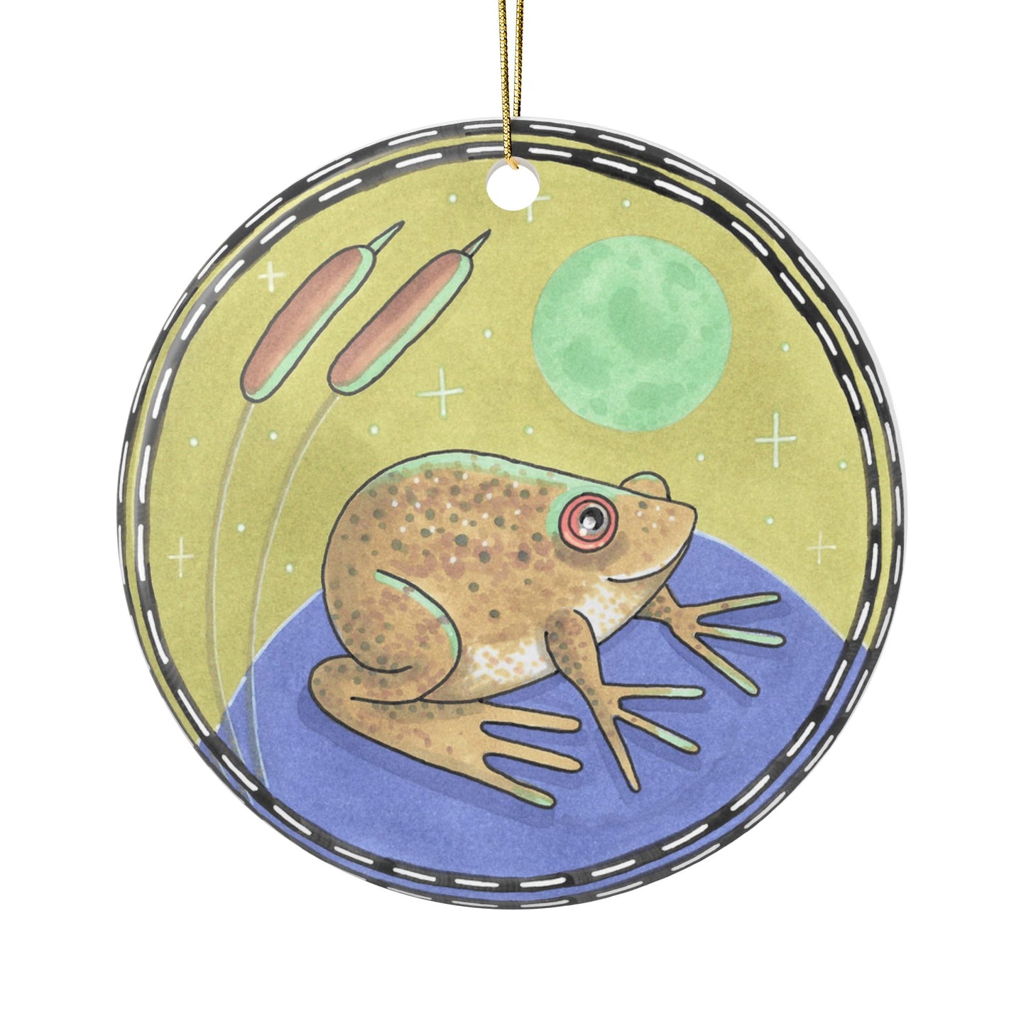 Geoffrey the Frog Ceramic Ornament