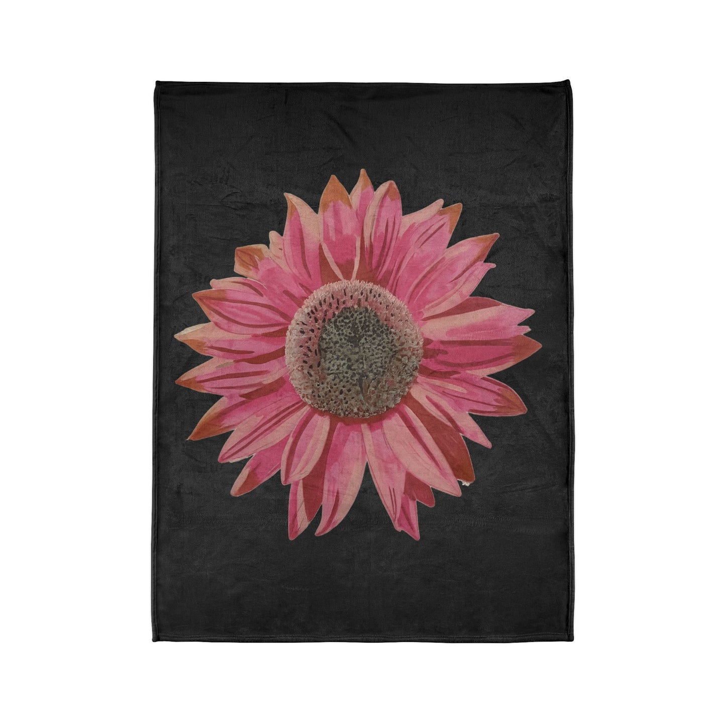 Pink Sunflower Throw Blanket