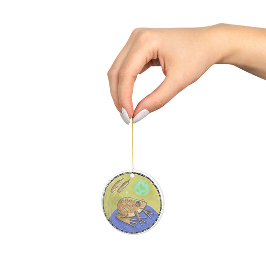 Geoffrey the Frog Ceramic Ornament