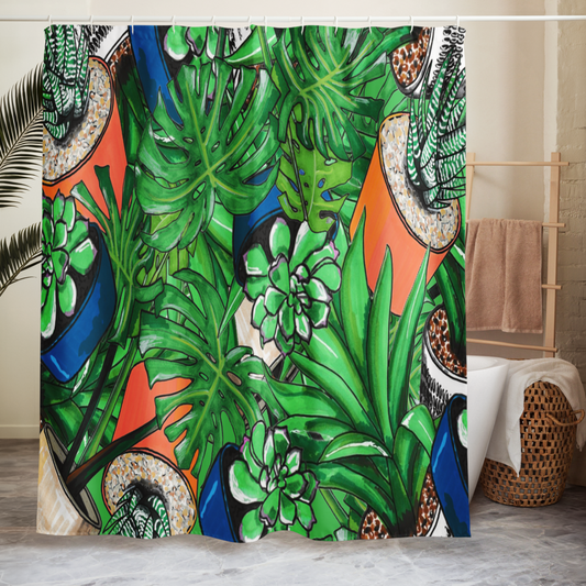 Tropical Botantical Shower Curtain