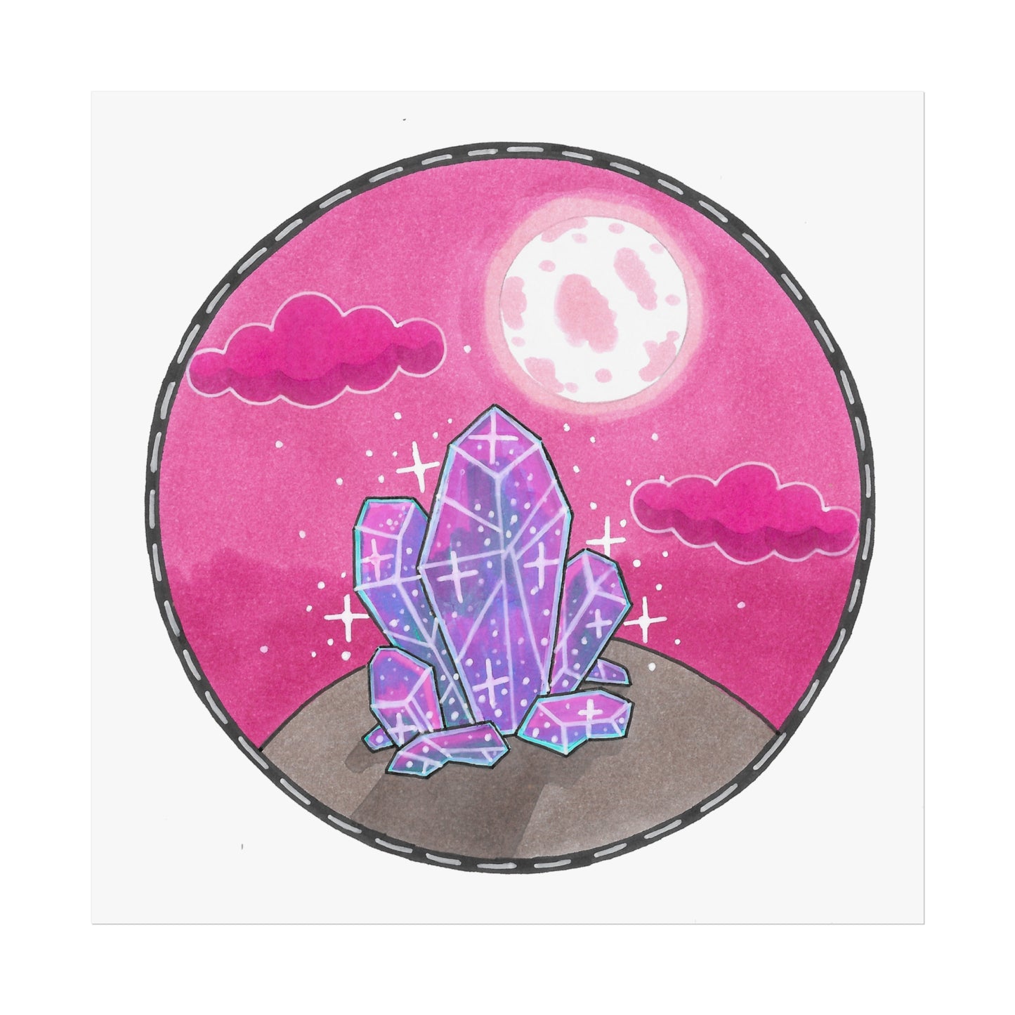 Psychedelic Crystal Art Poster