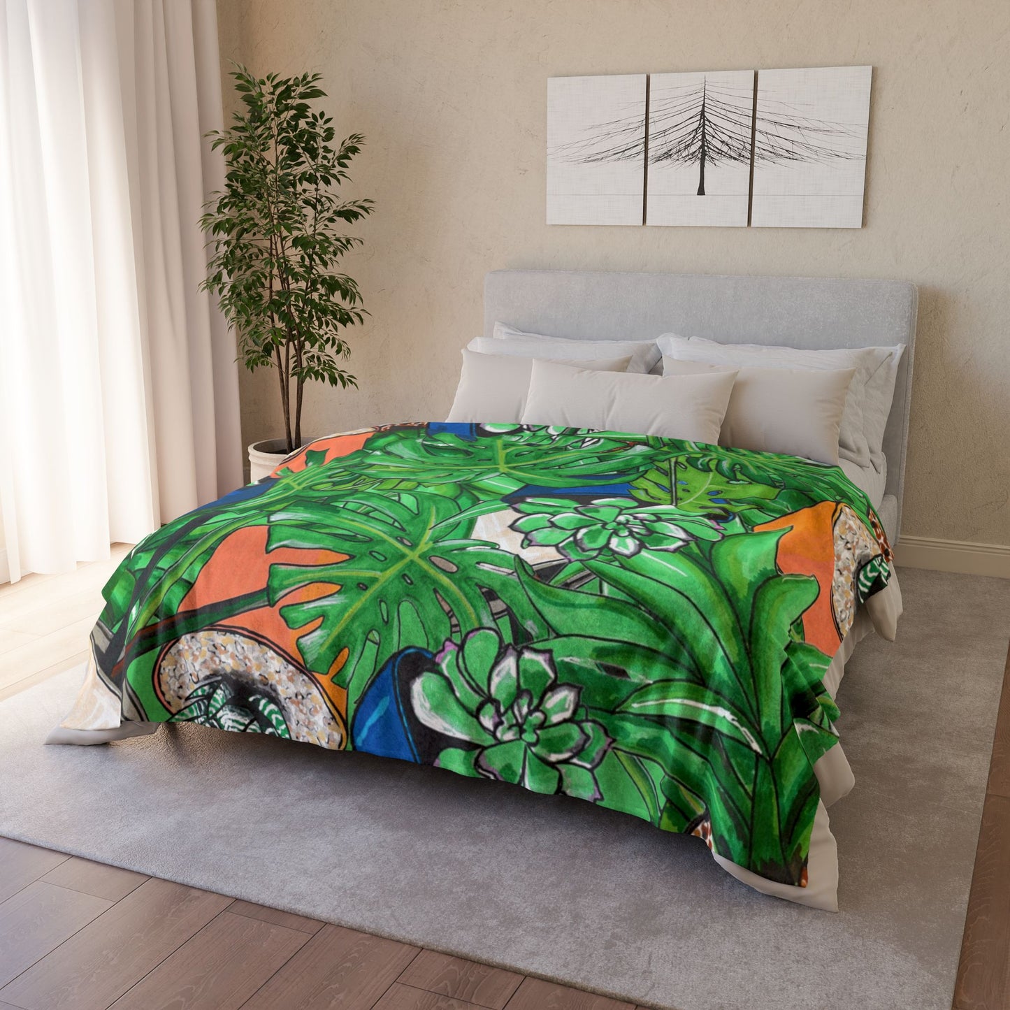 Tropical Succulent Blanket