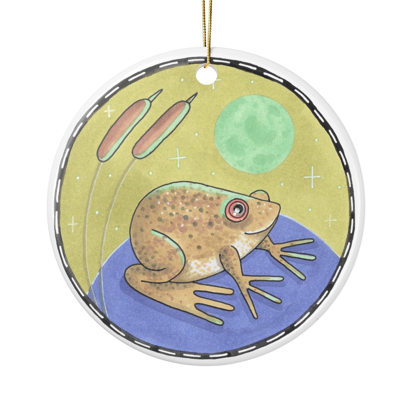 Geoffrey the Frog Ceramic Ornament