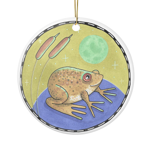 Geoffrey the Frog Ceramic Ornament