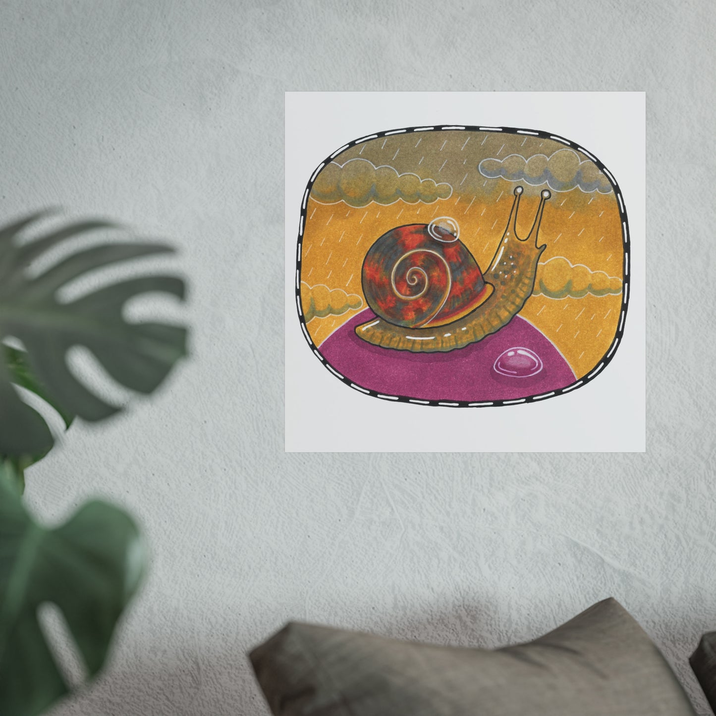 Slow Norman the Snail Art Poster