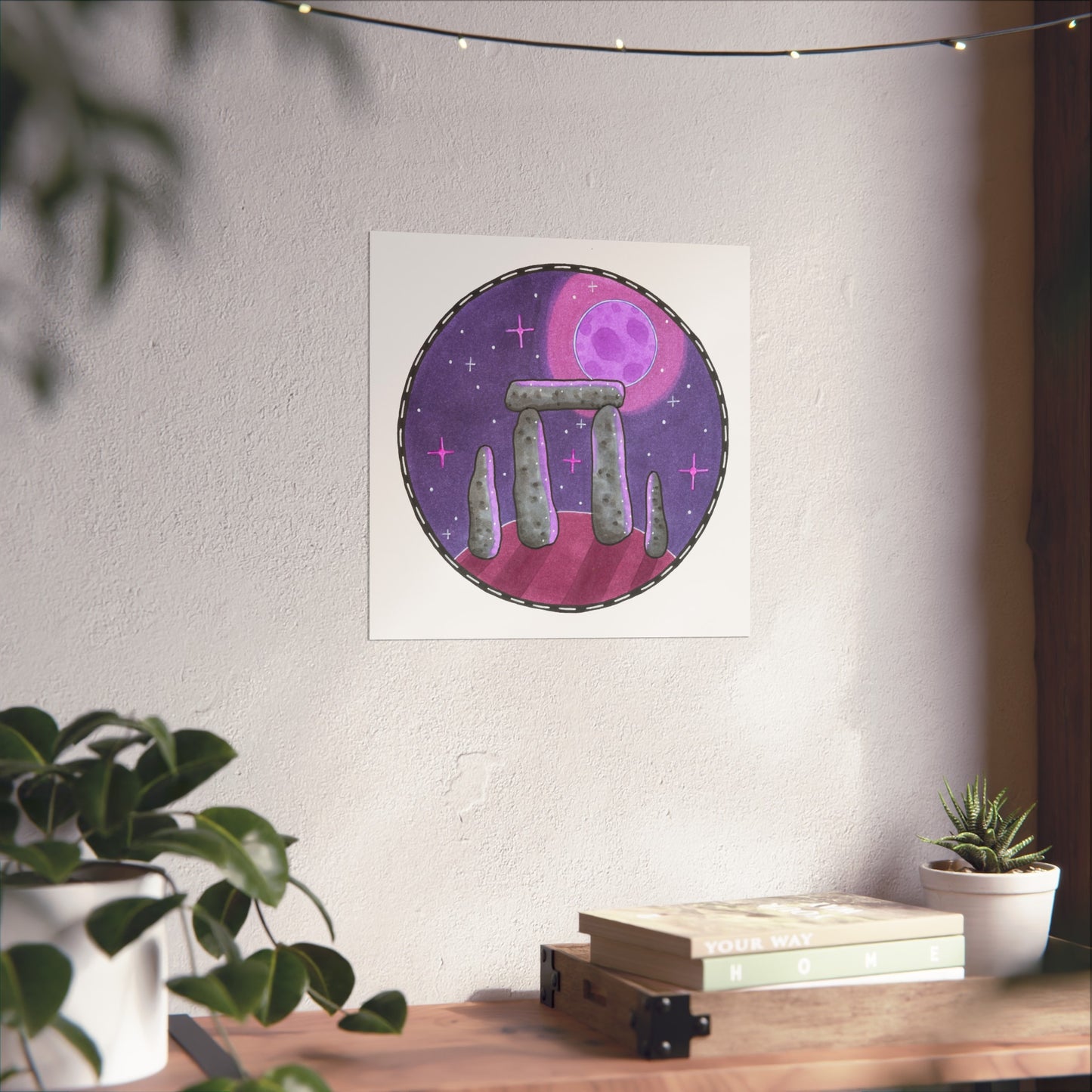 Stonehenge Moonlight Art Poster