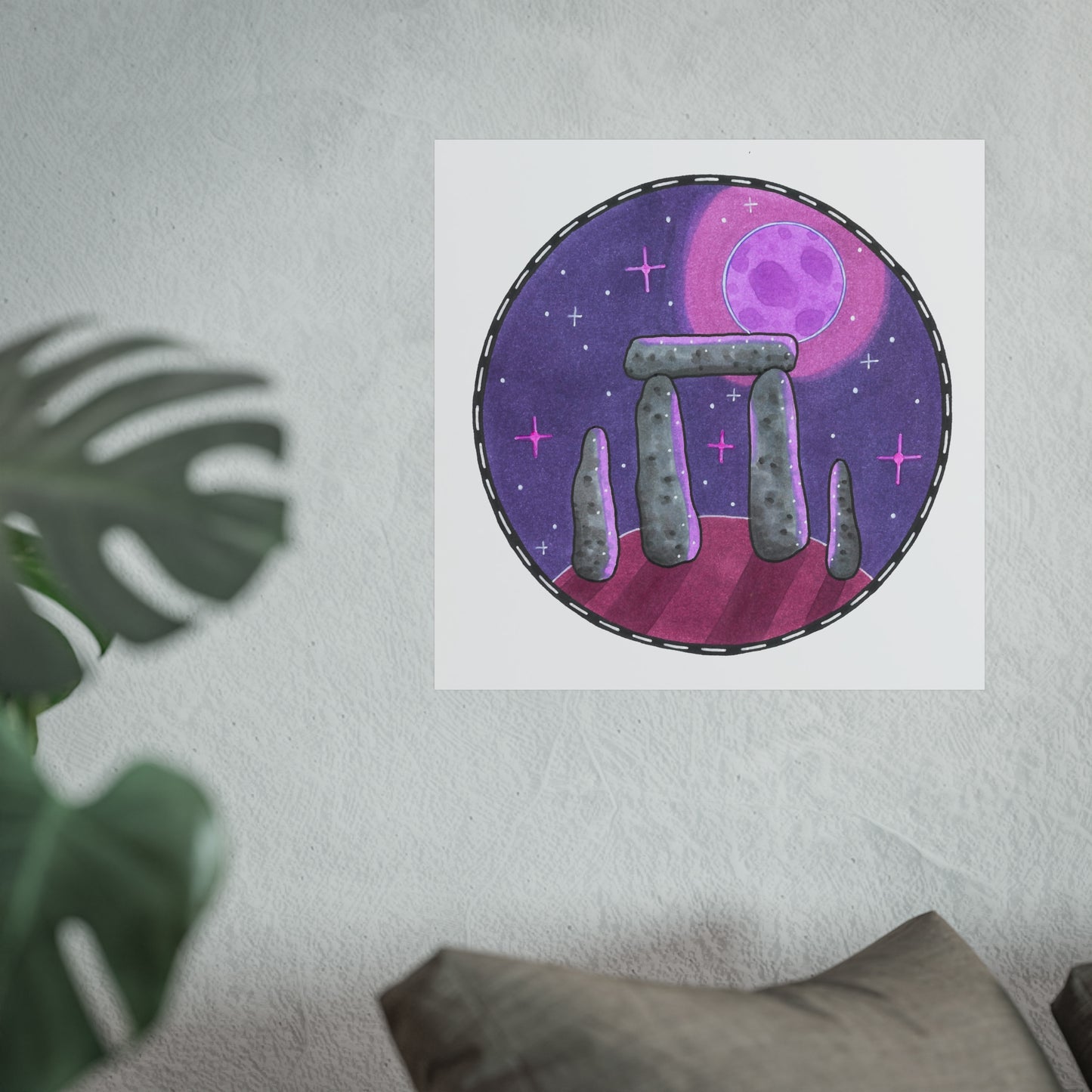 Stonehenge Moonlight Art Poster