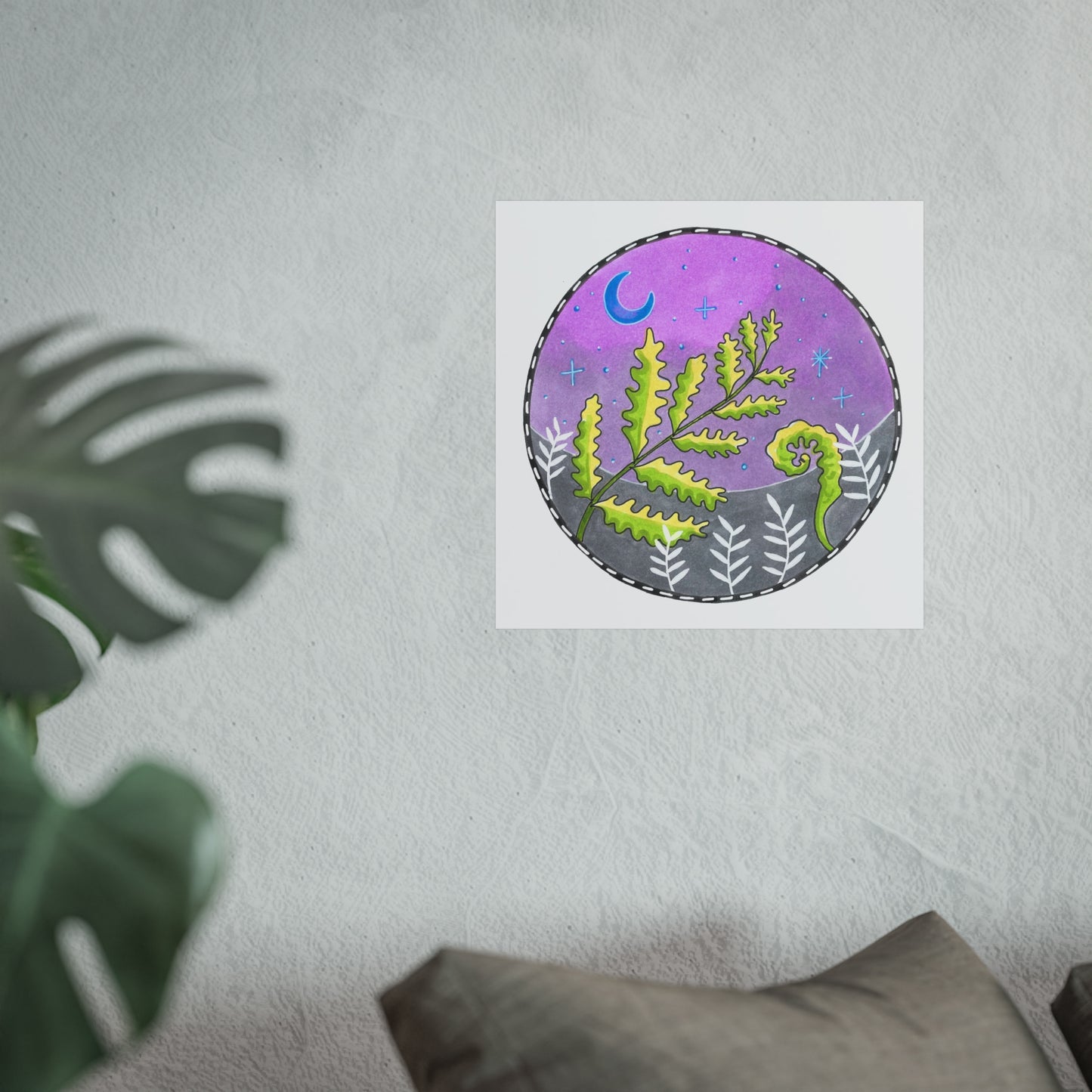 Moonlight Fern Moon Fine Art Poster