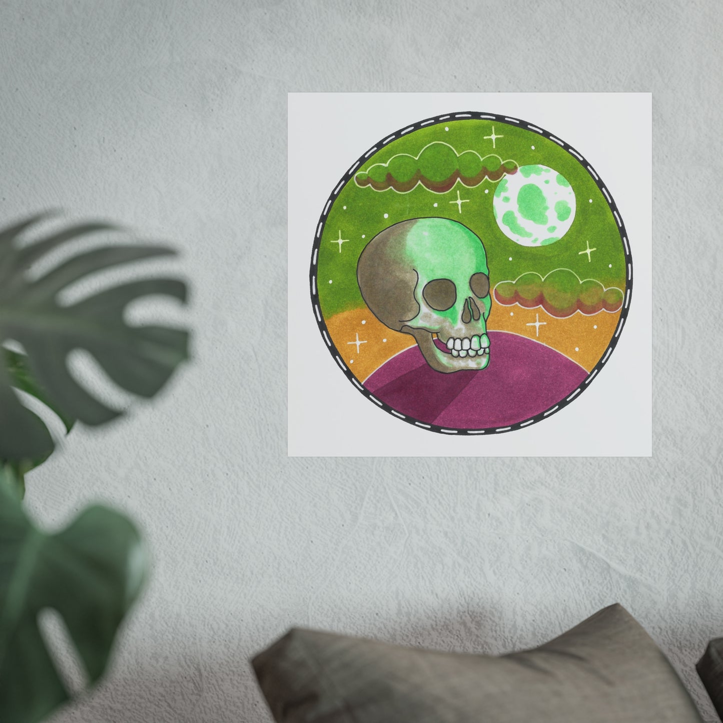 Psychedelic Skull Poster