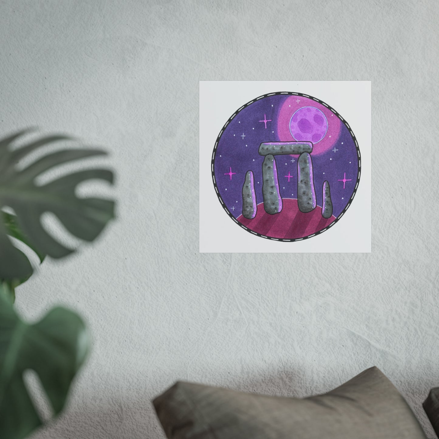 Stonehenge Moonlight Art Poster