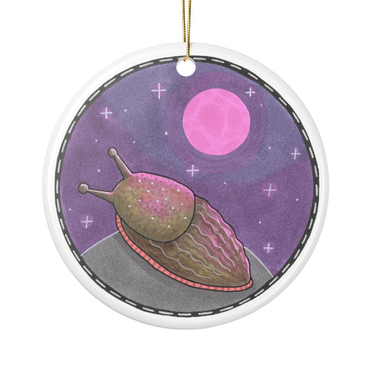 Slug Moon Ceramic Ornament