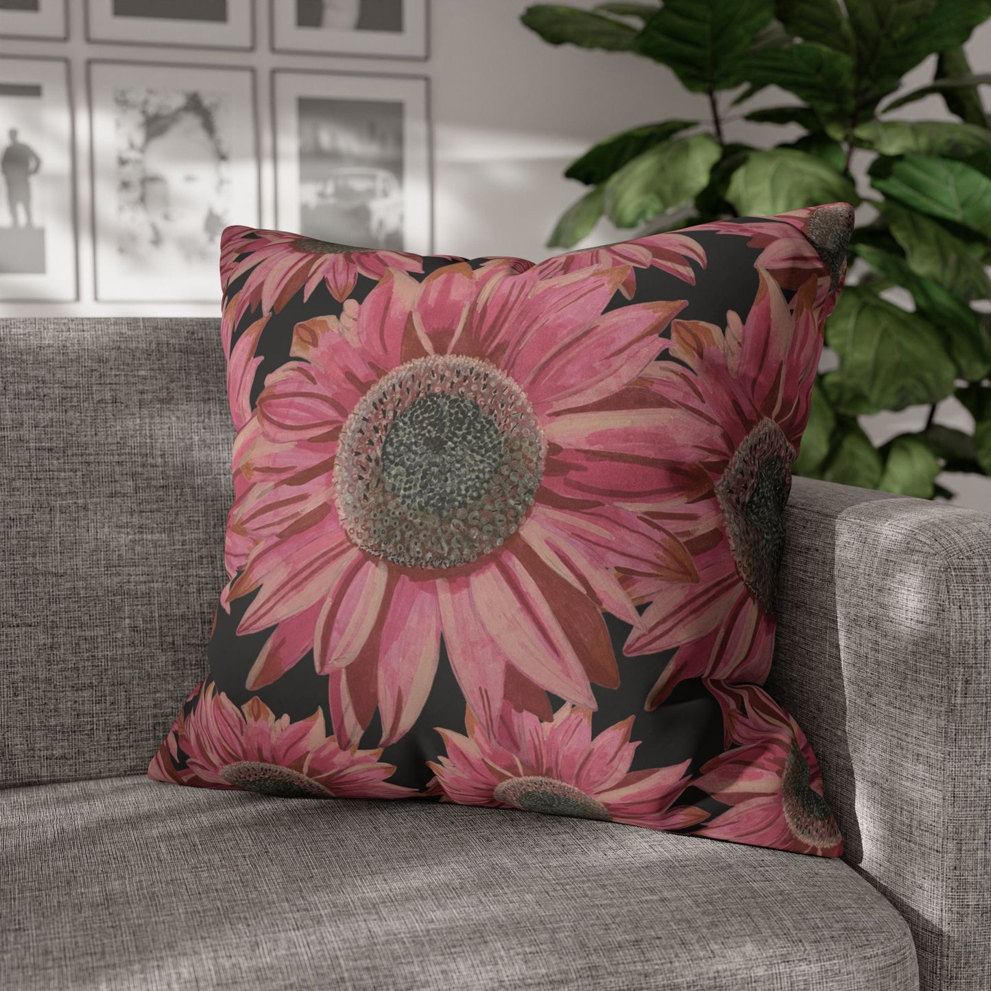 Pink Sunflowers Pillowcase
