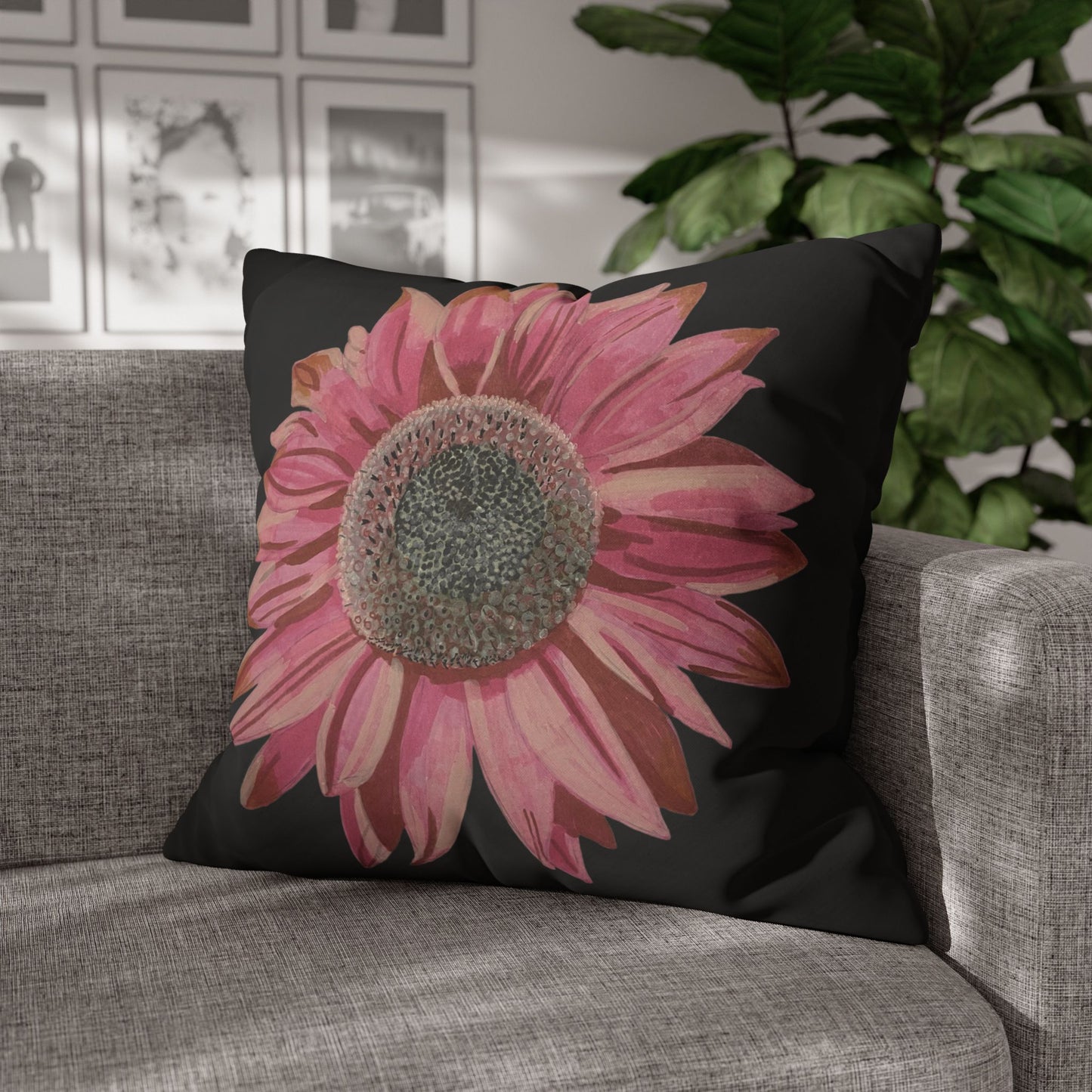 Pink Sunflower Pillowcase