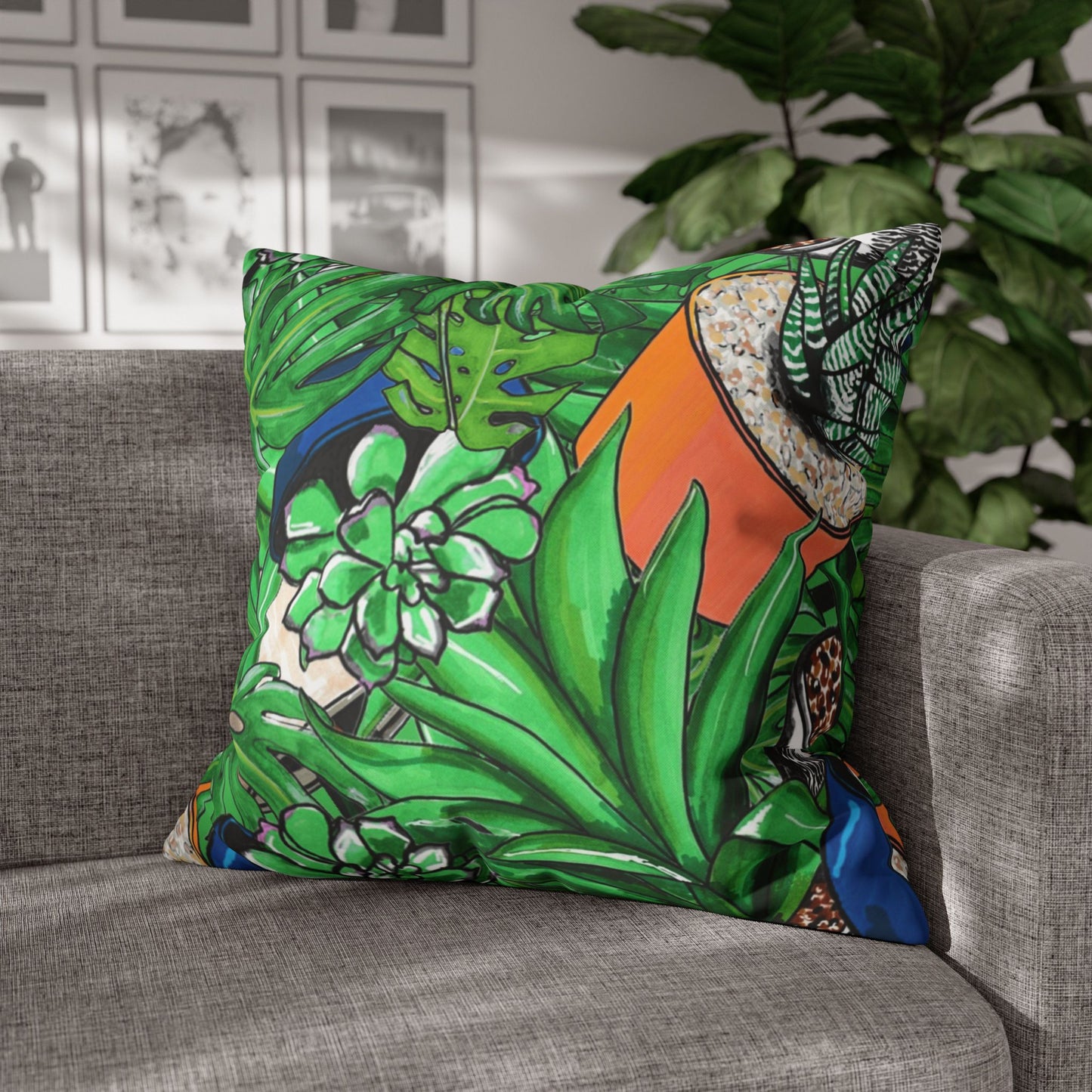 Tropical Succulent Pillowcase