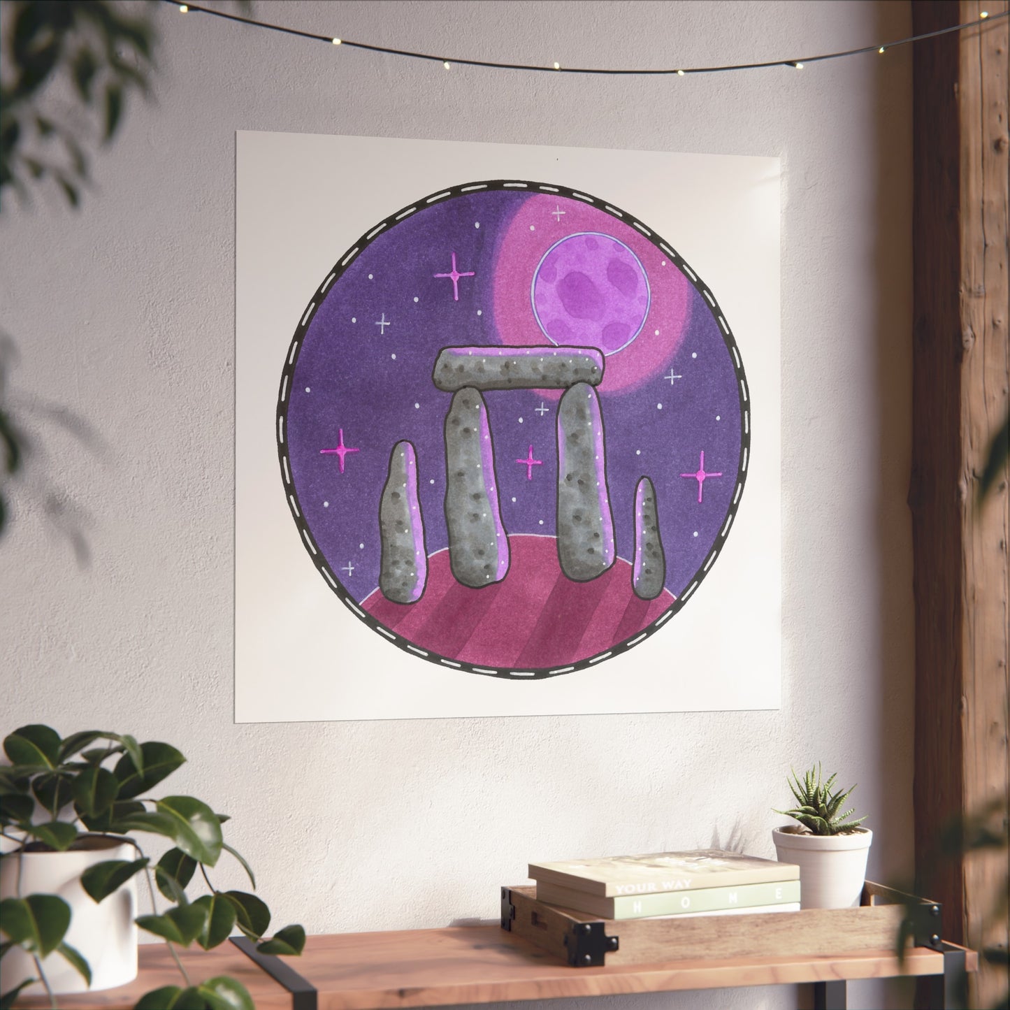 Stonehenge Moonlight Art Poster
