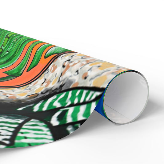 Tropical Succulent Wrapping Paper — Green Monstera & Potted Plants Gift Wrap