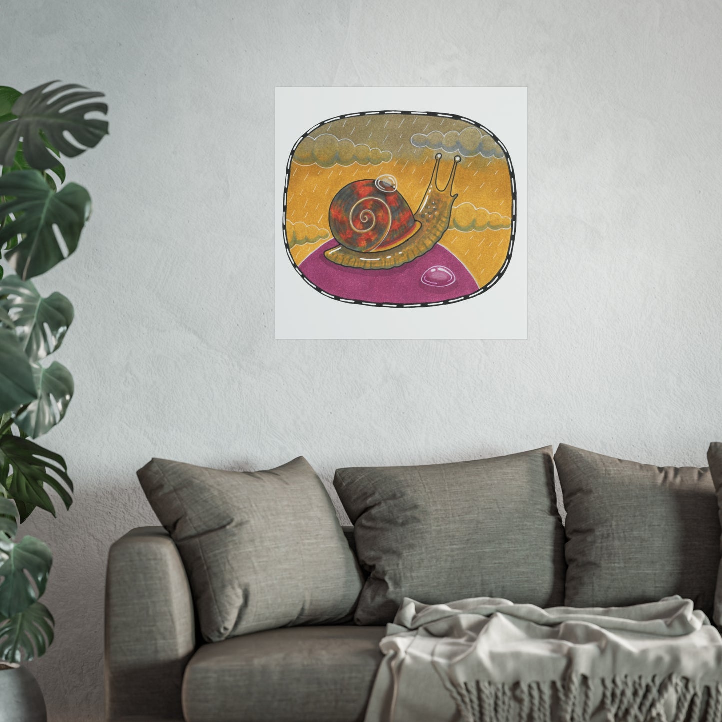 Slow Norman the Snail Art Poster