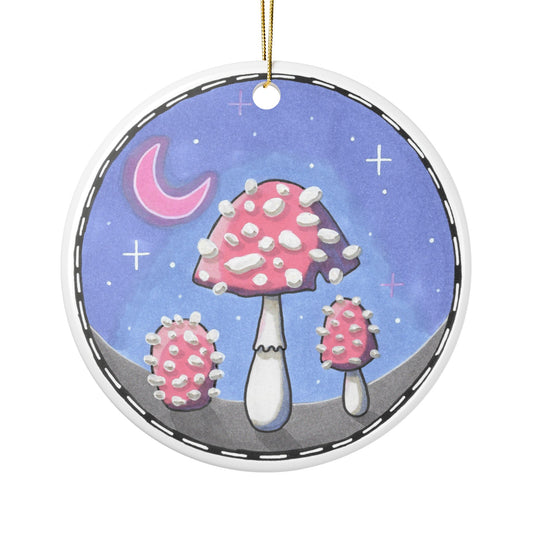 Psychedelic Mushrooms Ceramic Ornament