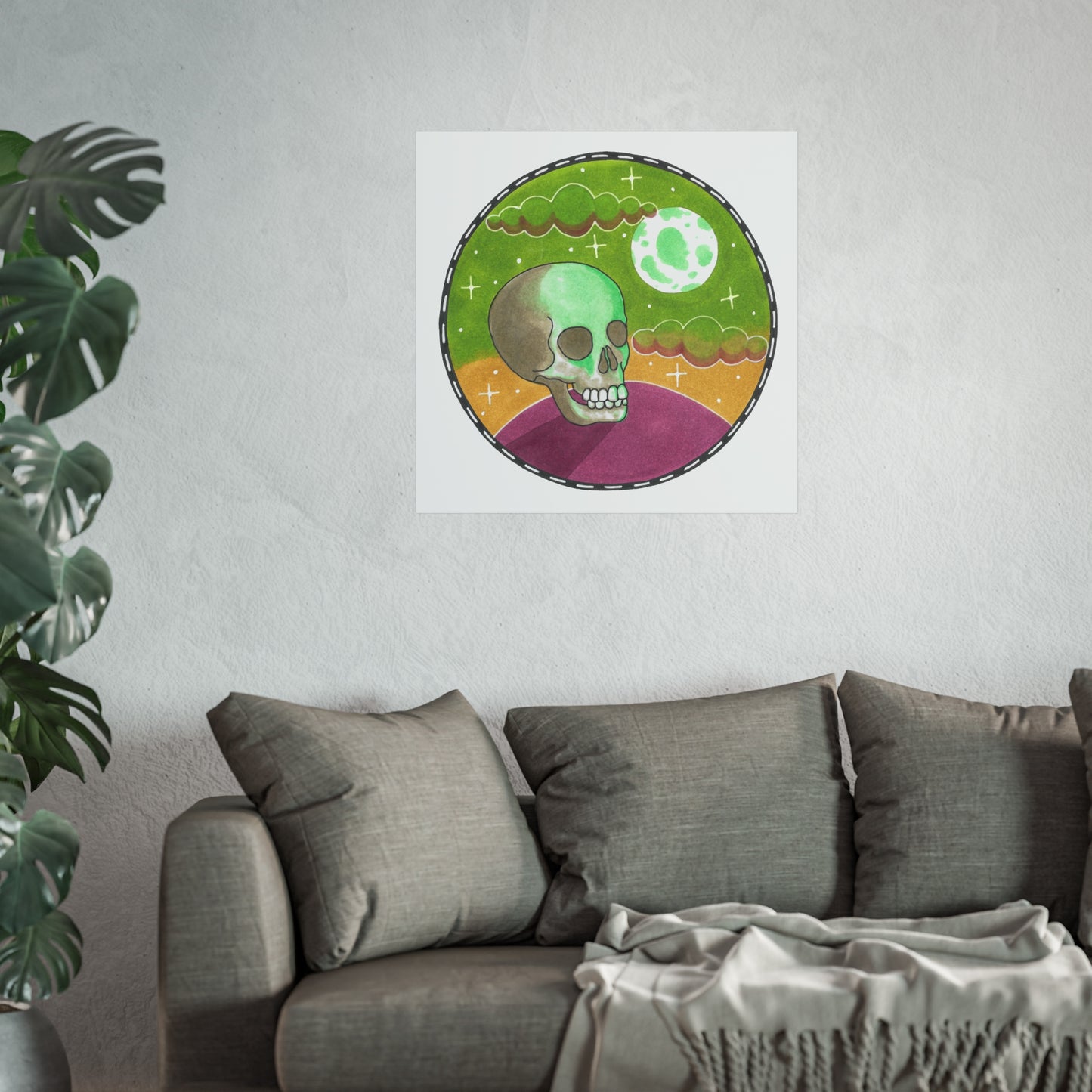 Psychedelic Skull Poster