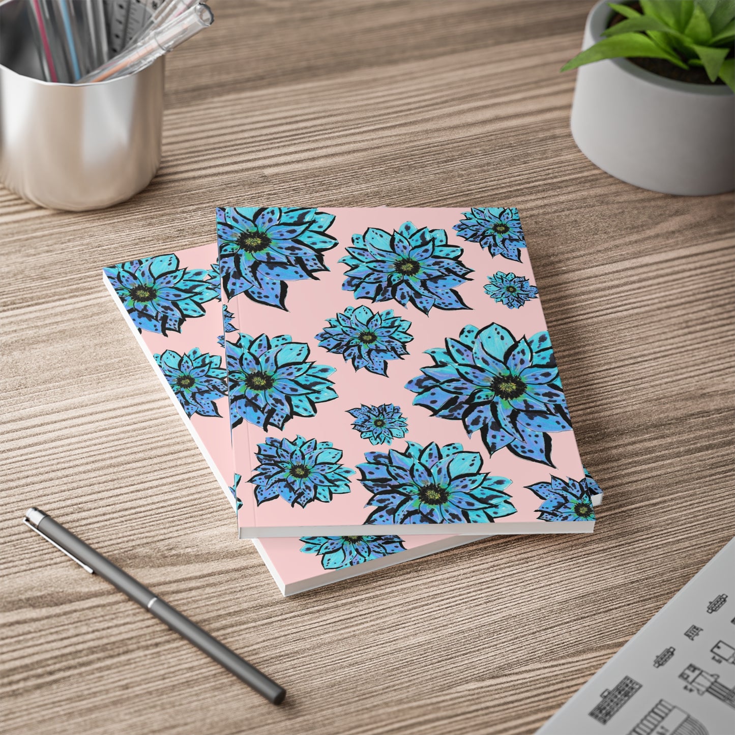 Blue Dahlia A5 Softcover Notebook