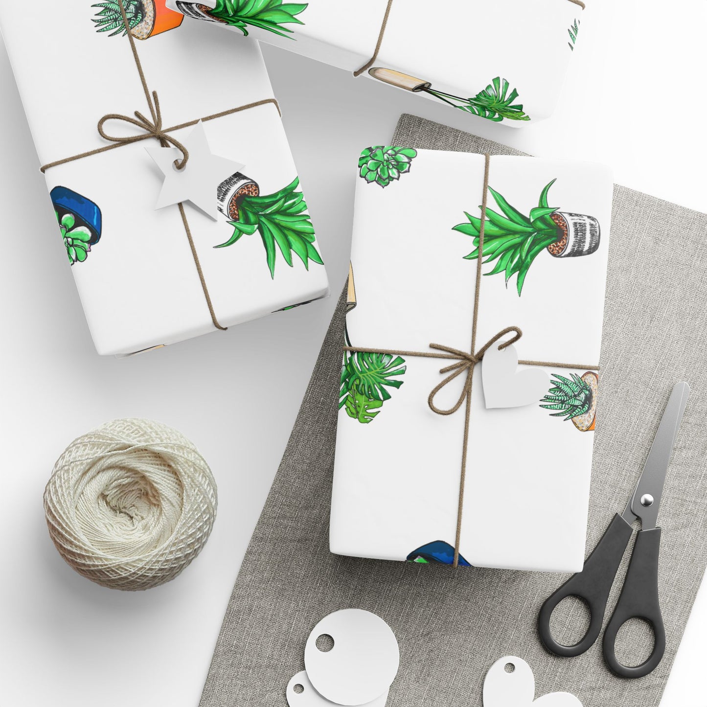 Plant Lovers Pattern Wrapping Paper – Potted Succulents Gift Wrap