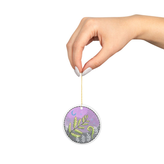 Moonlight Fern Ceramic Ornament