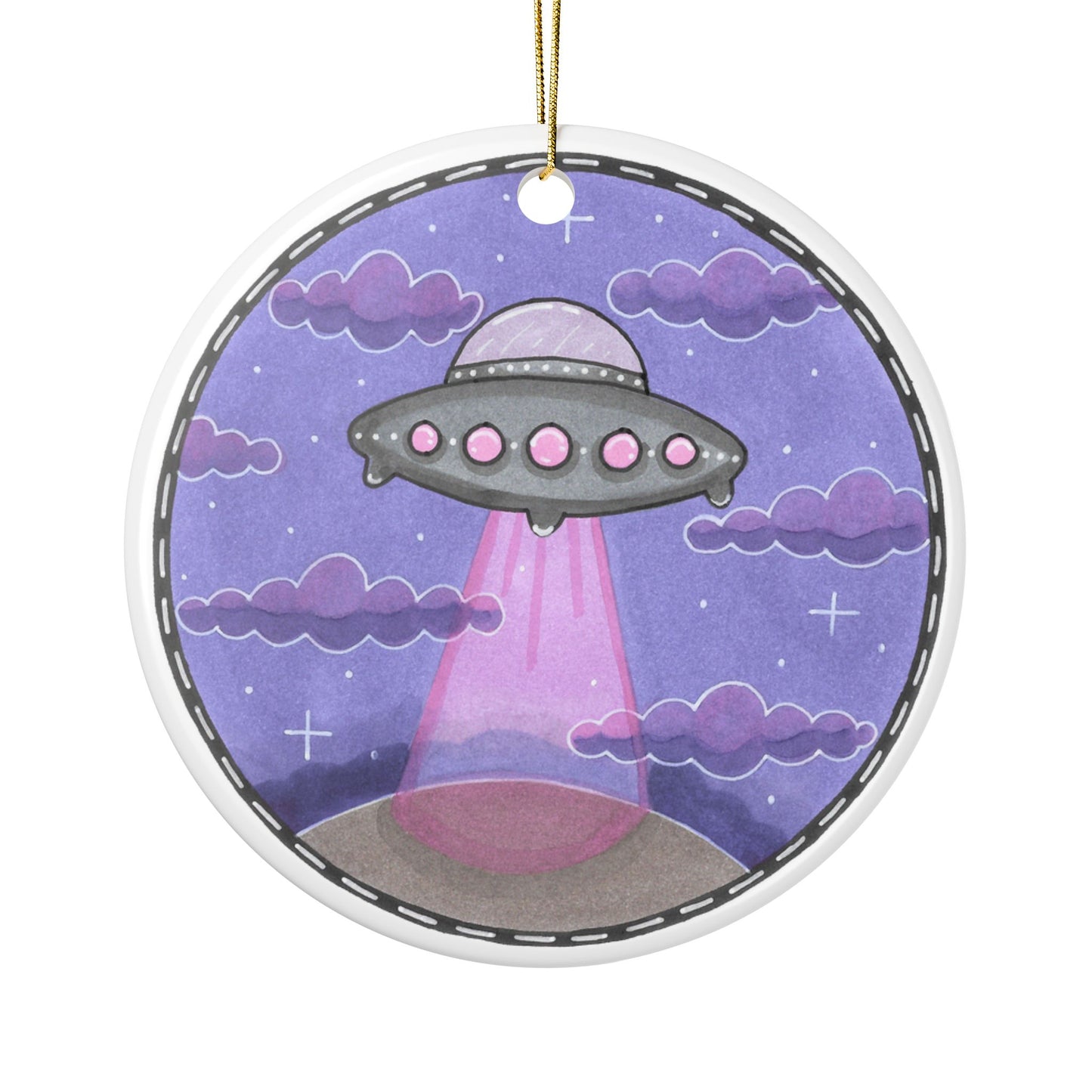 UFO Dreams Ceramic Ornament