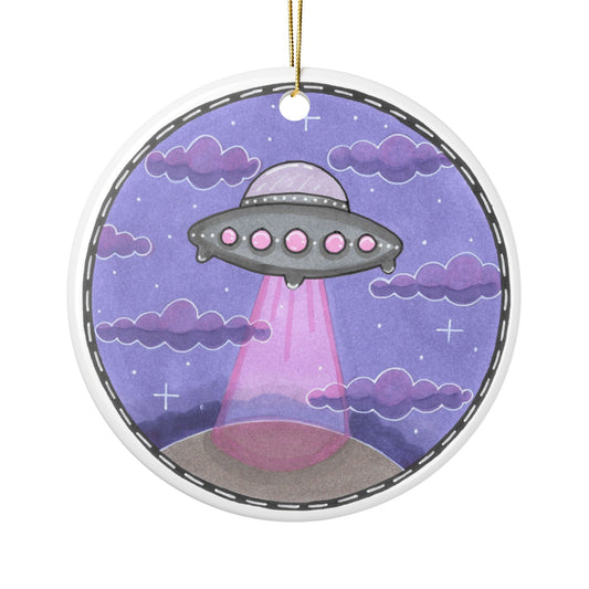 UFO Dreams Ceramic Ornament