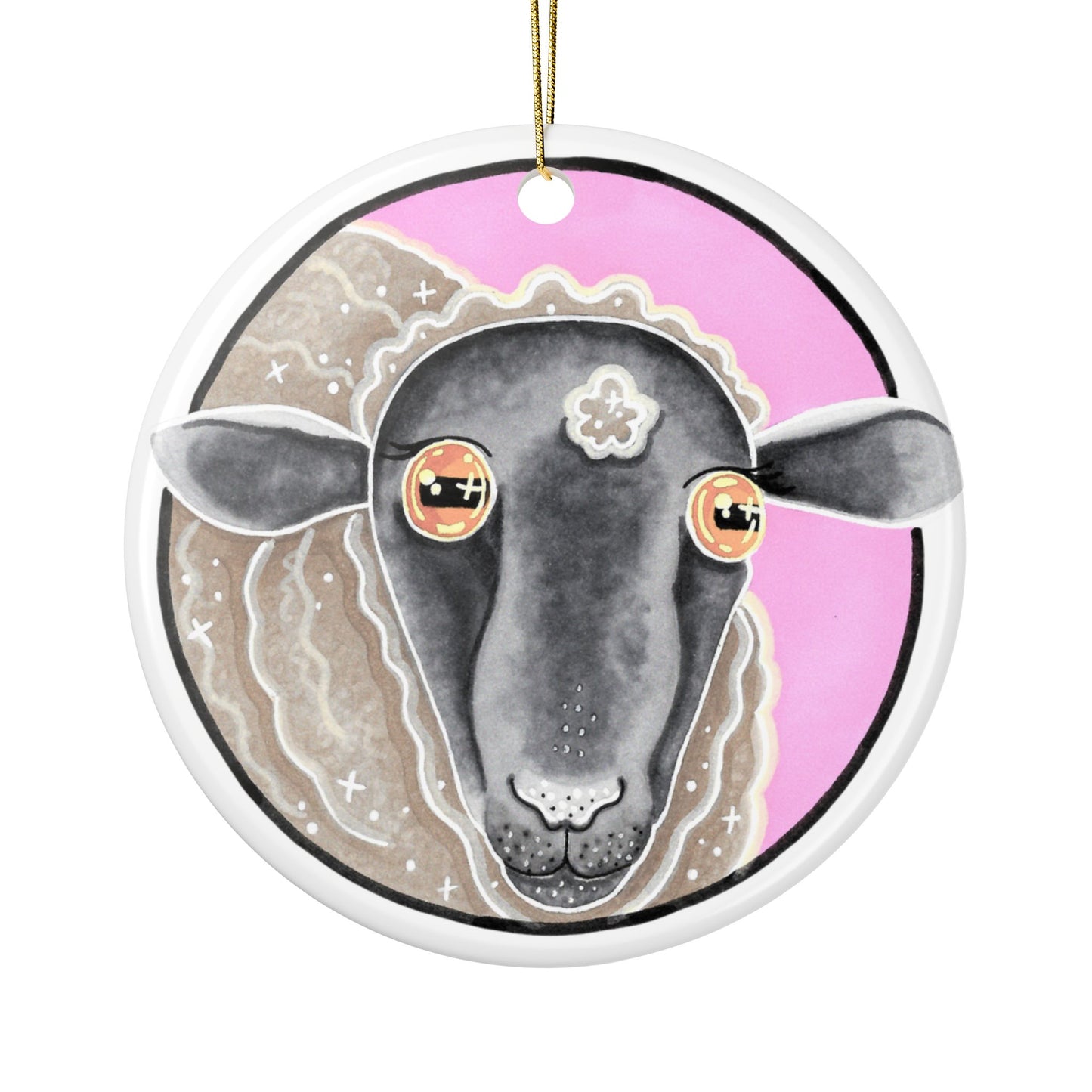 Steve the Sheep Ceramic Ornament