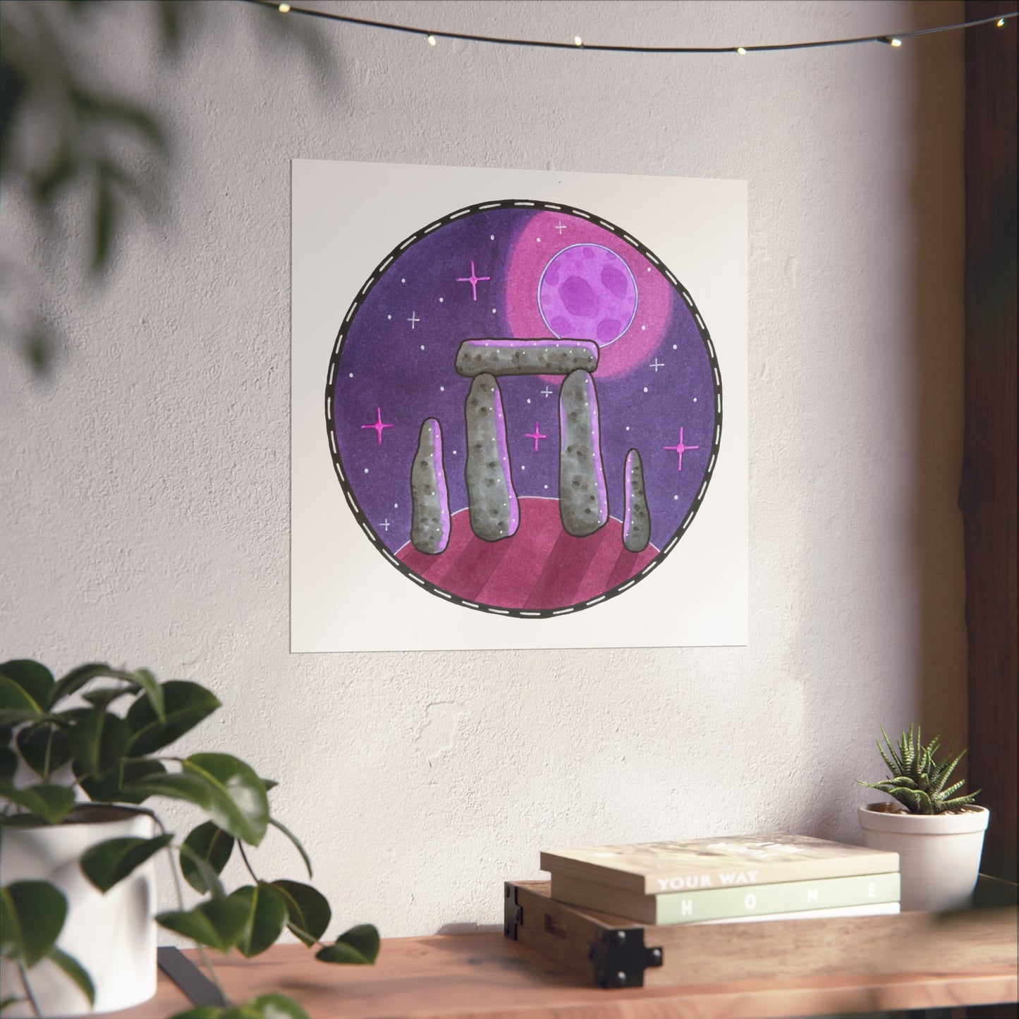 Stonehenge Moonlight Art Poster