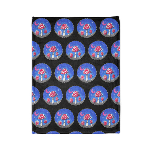 Psychedelic Mushroom Fleece Blanket