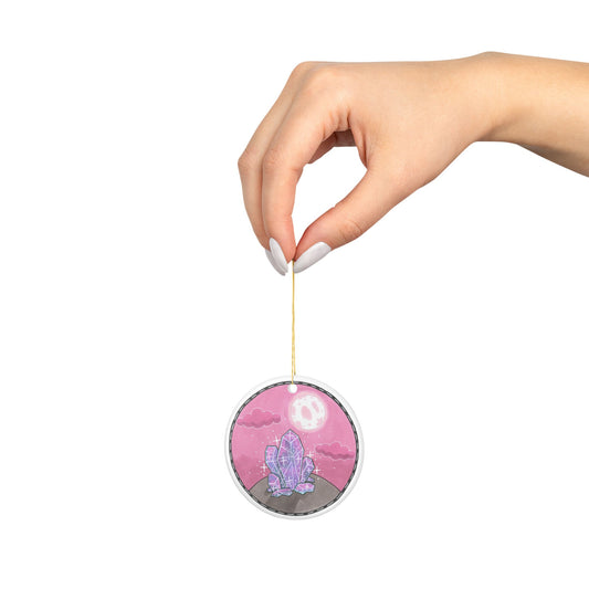 Crystal Moon Ceramic Ornament