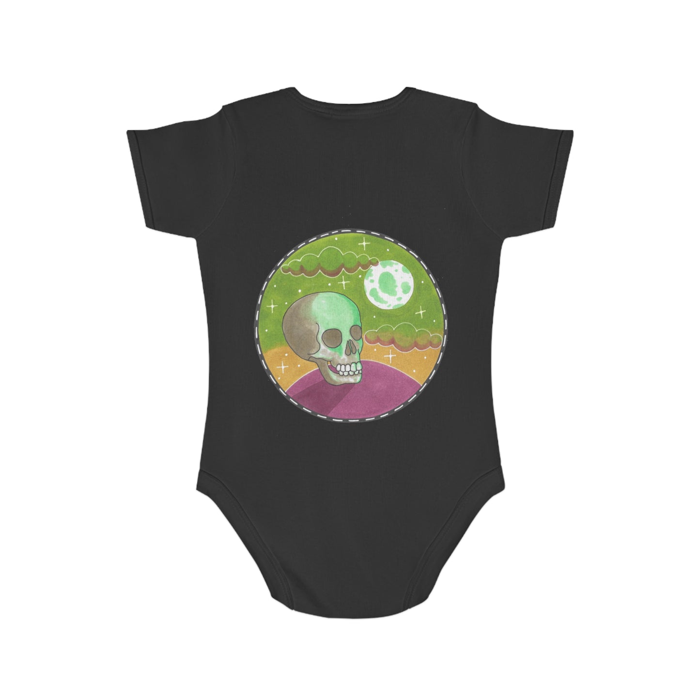 Psychedelic Skull Baby Bodysuit