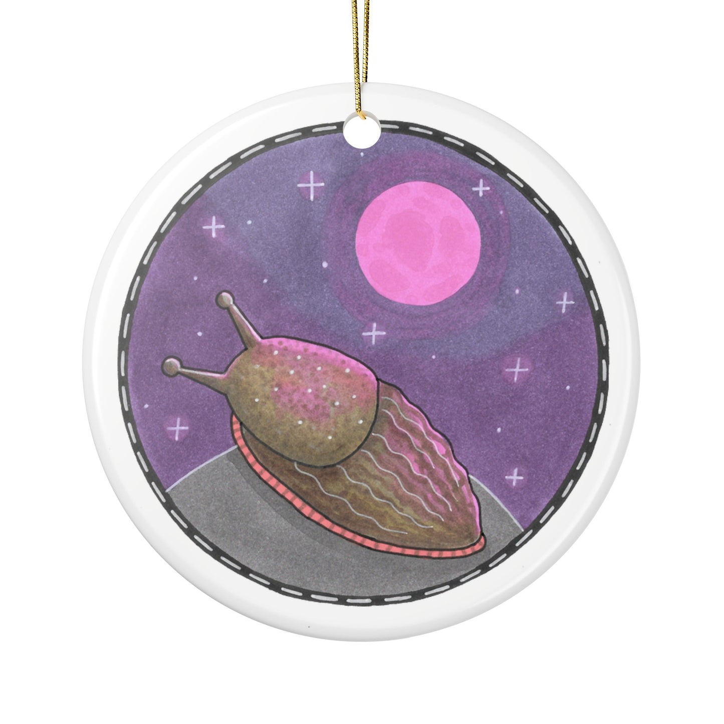 Slug Moon Ceramic Ornament