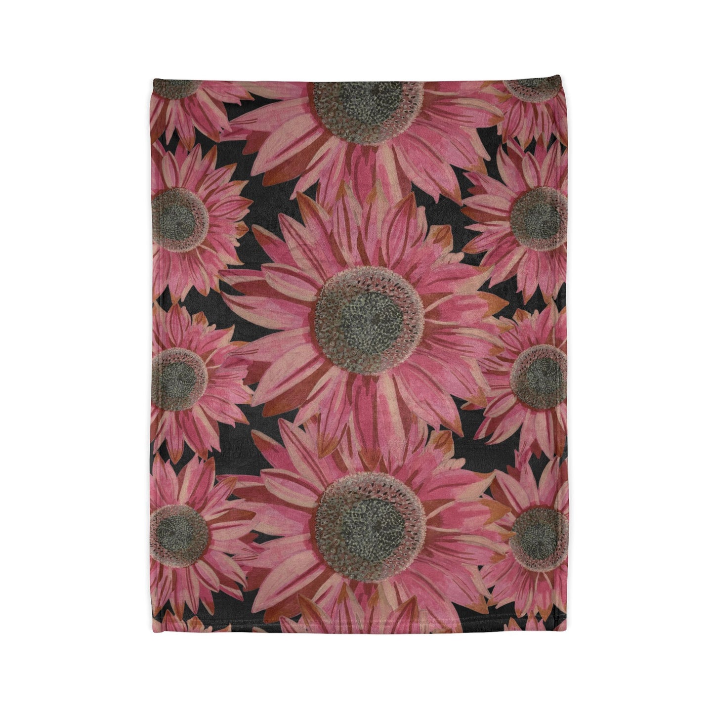 Pink Sunflowers Throw Blanket