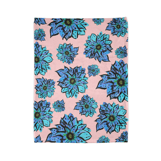 Blue Dahlia Blanket