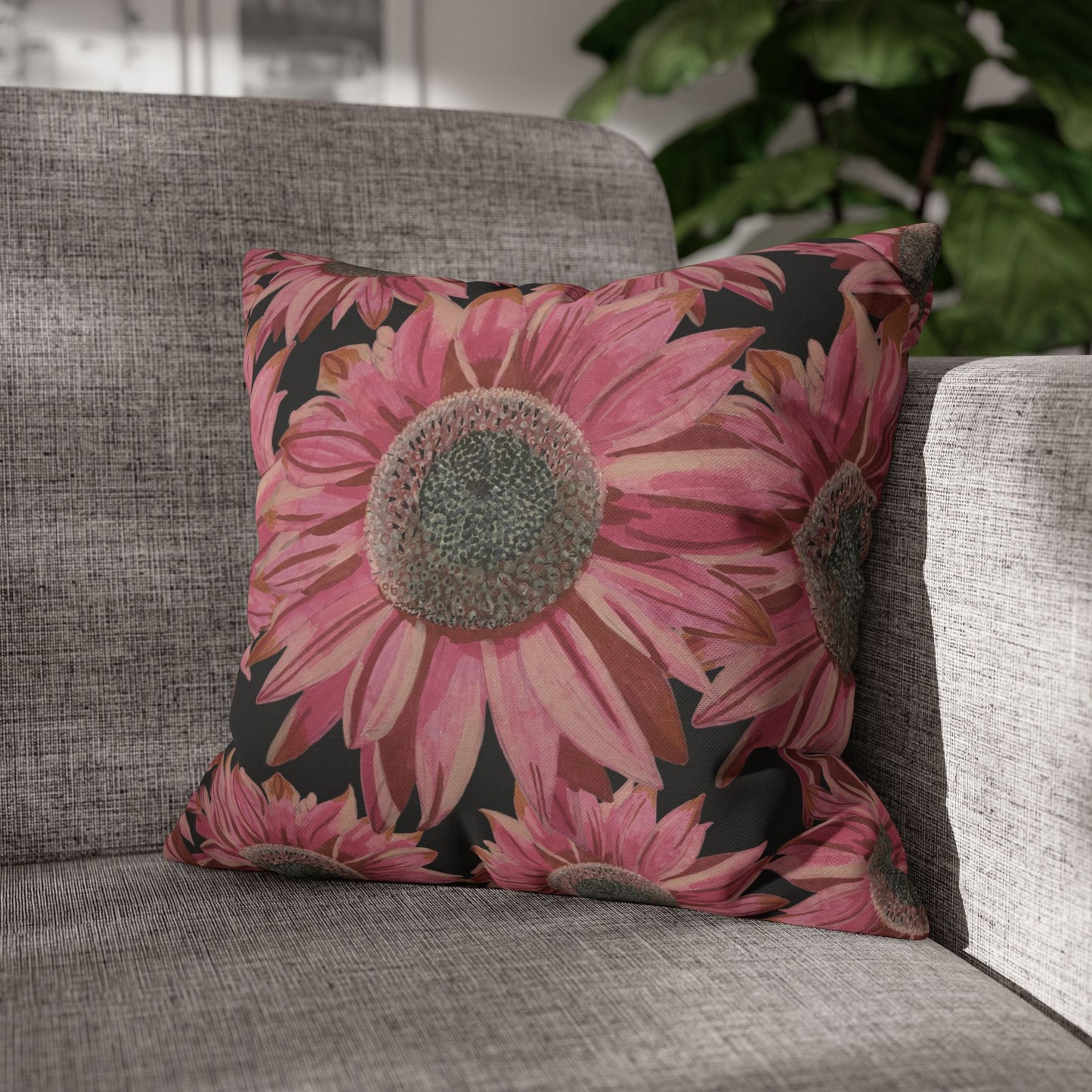 Pink Sunflowers Pillowcase