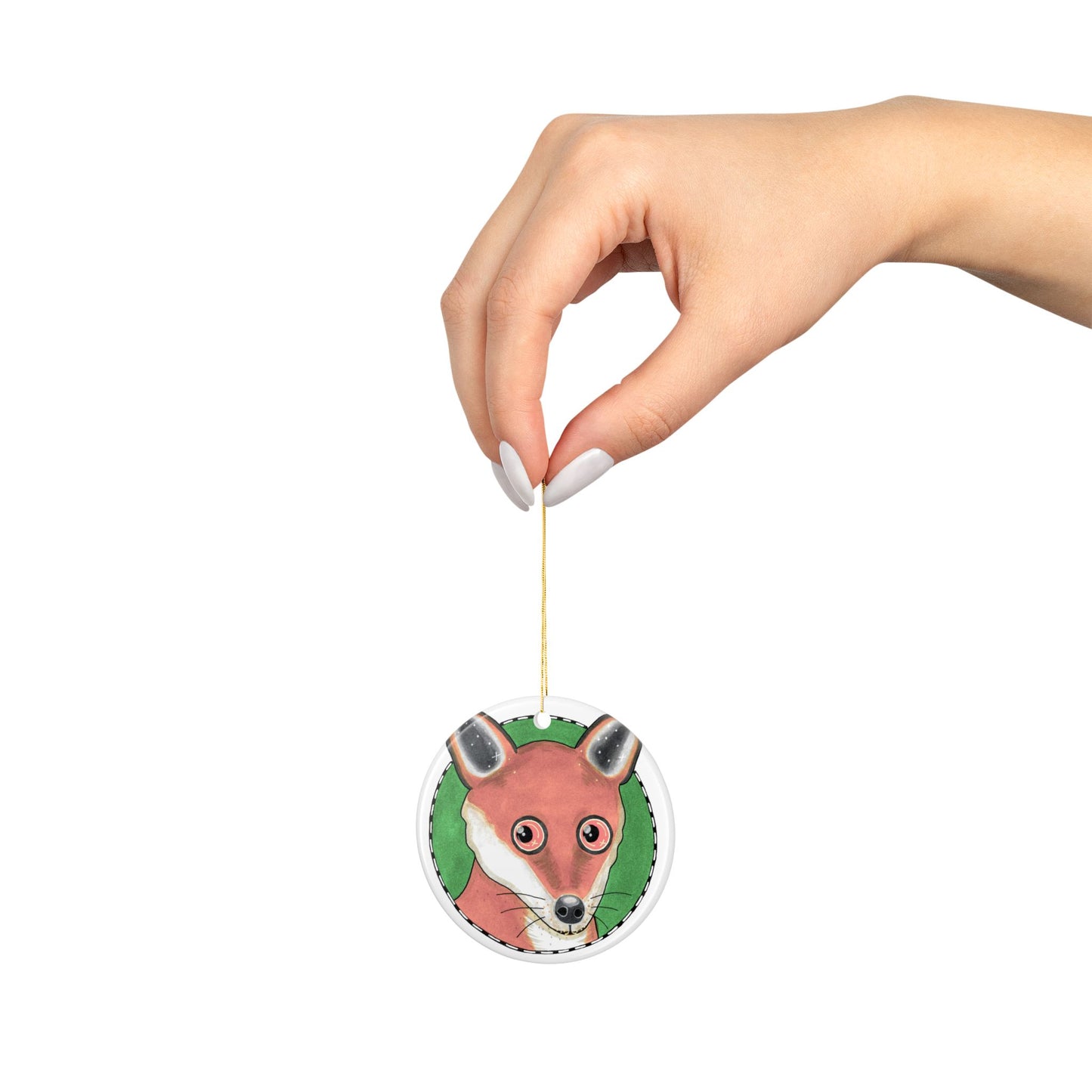 Phillip the Fox Portrait Ceramic Ornament