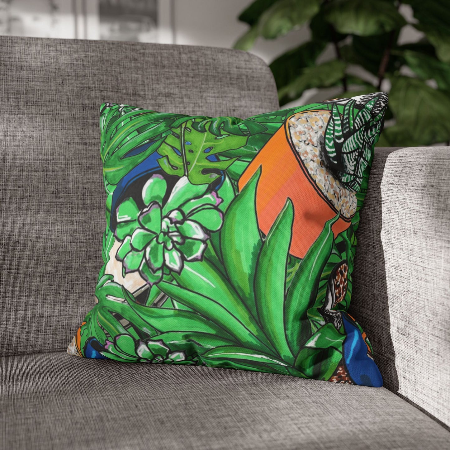 Tropical Succulent Pillowcase