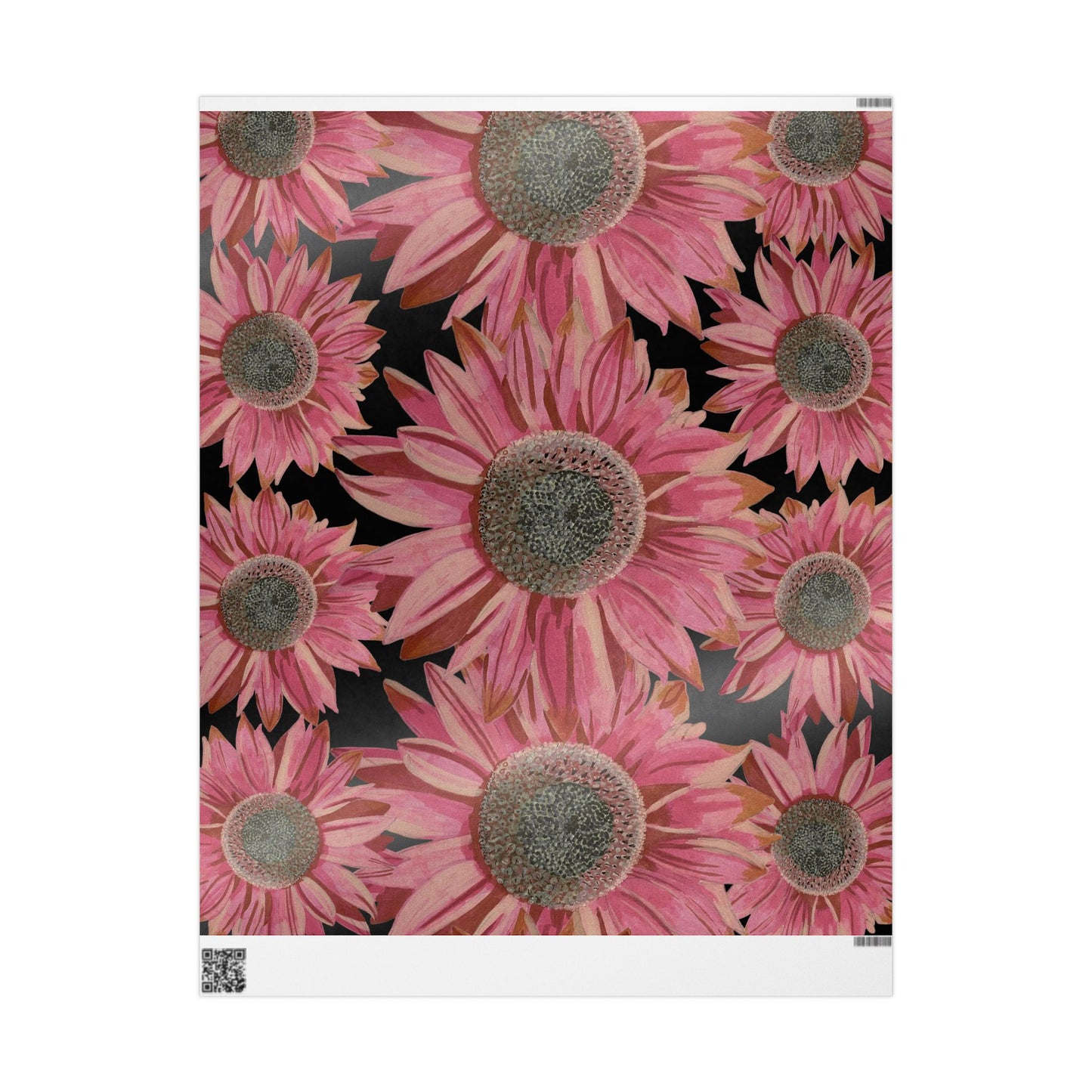 Pink Sunflowers Wrapping Paper — Floral Gift Wrap Roll for Birthdays & Mother’s Day