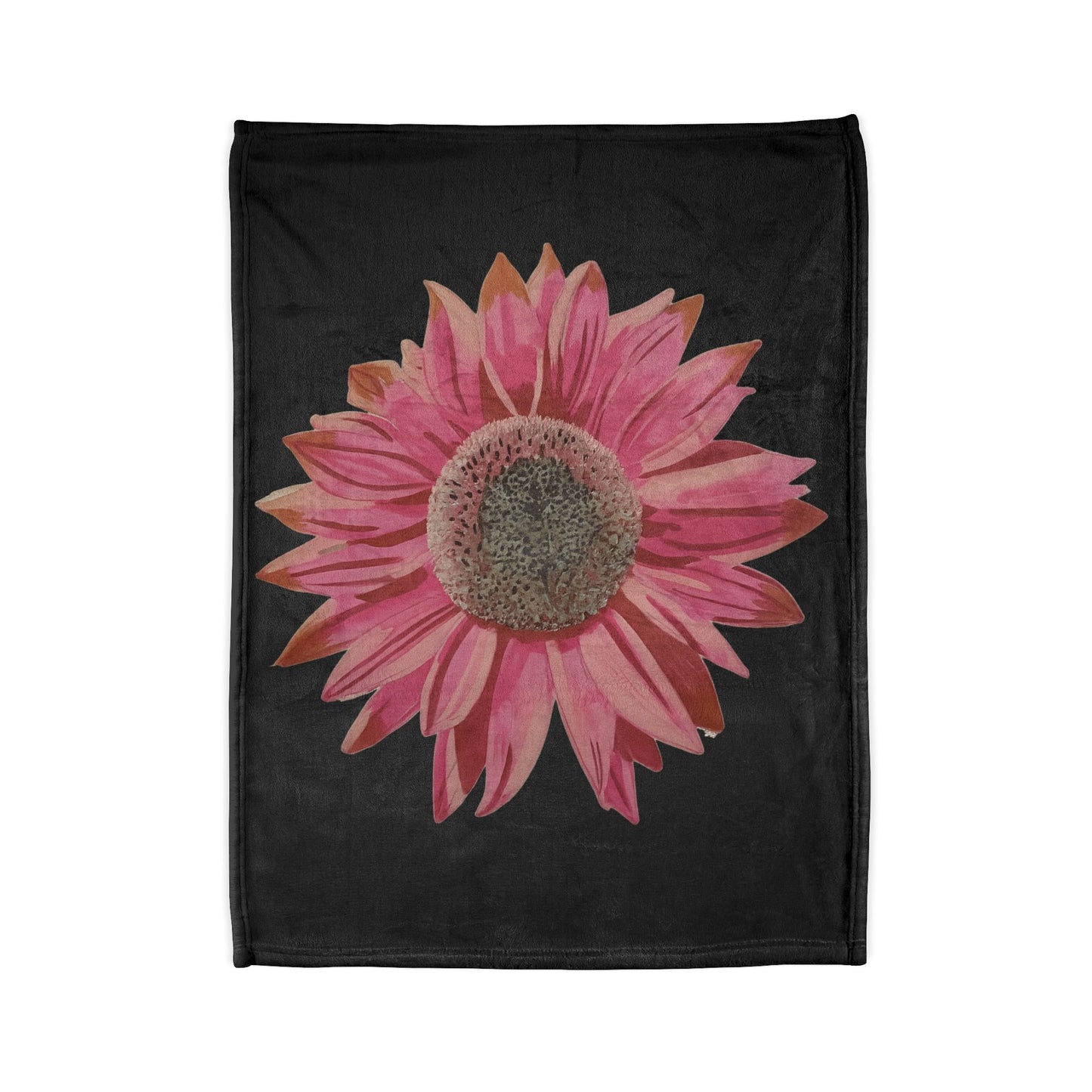 Pink Sunflower Throw Blanket
