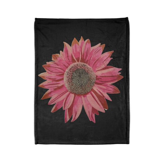 Pink Sunflower Throw Blanket