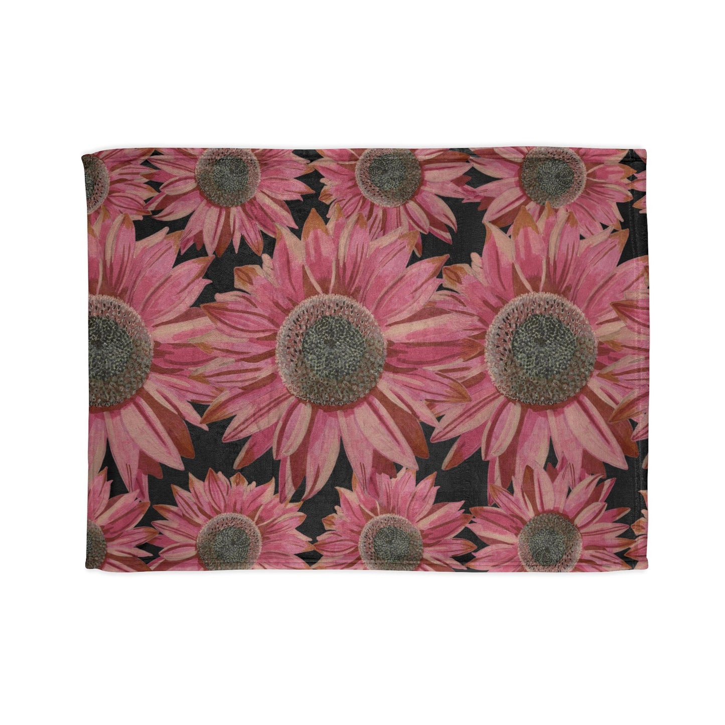 Pink Sunflowers Throw Blanket