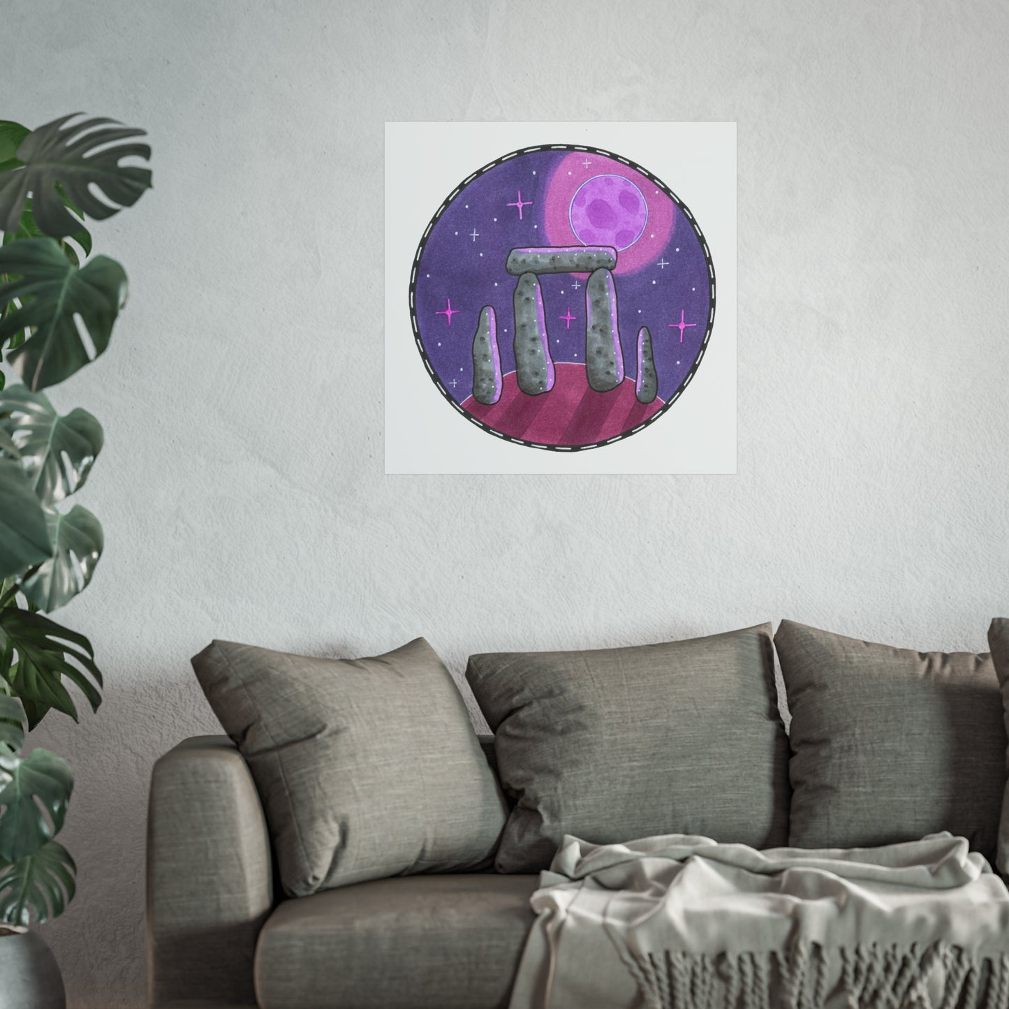 Stonehenge Moonlight Art Poster