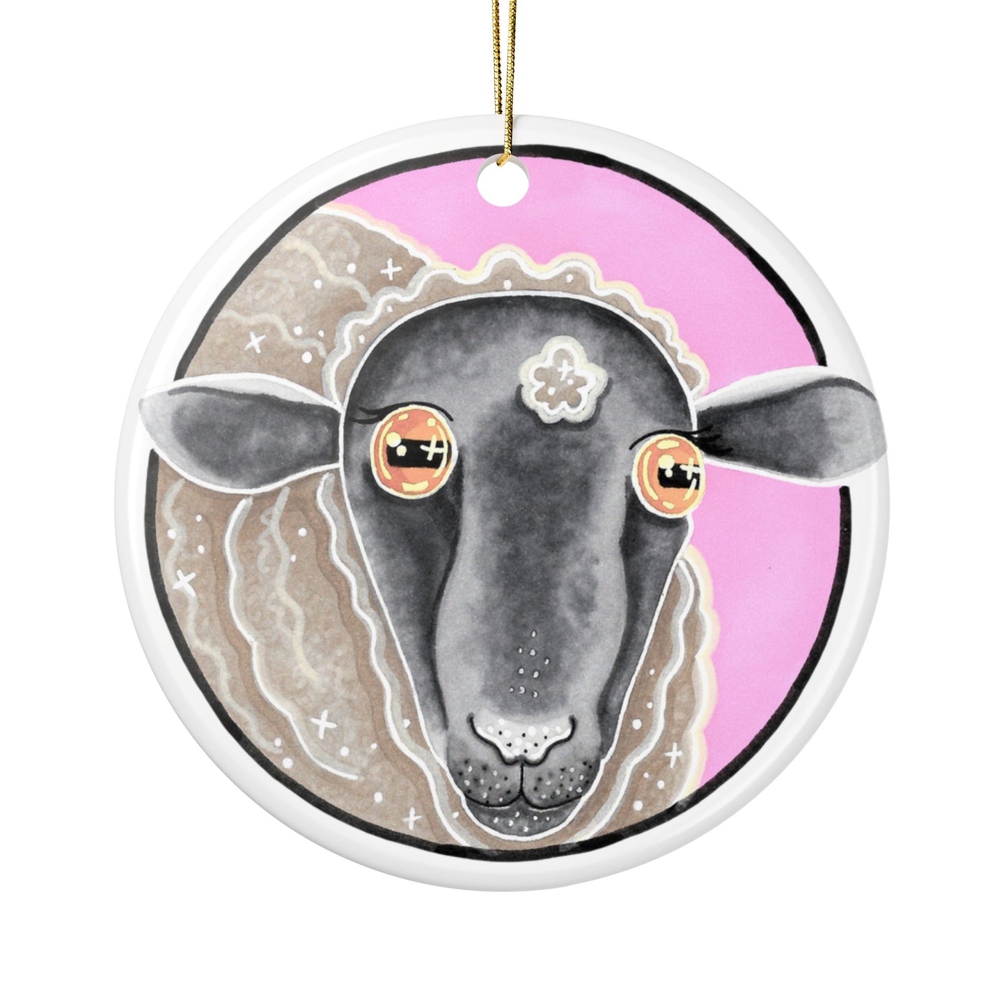 Steve the Sheep Ceramic Ornament